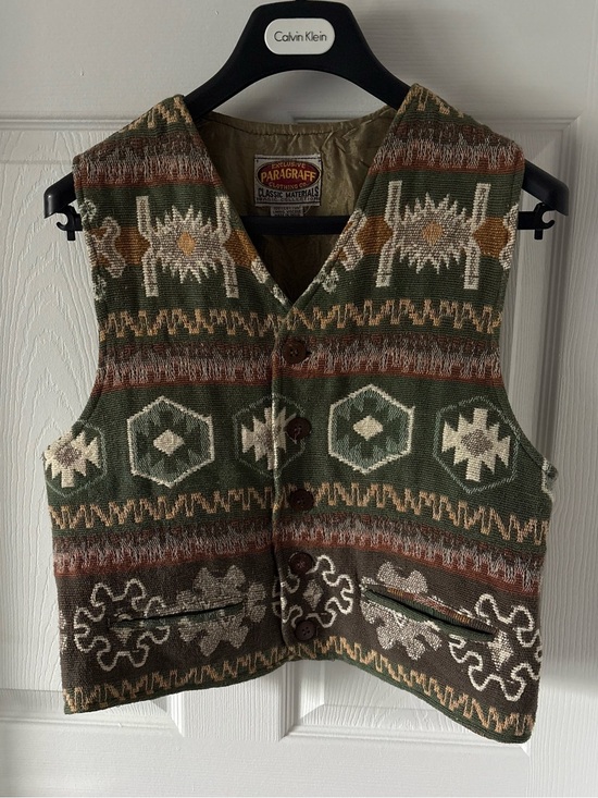 Paragraff Other - 1990s Vintage Paragraff Southwestern Tapestry Vest Boho Western Size S